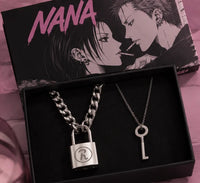 Set de collares candado y llave en su caja de regalo